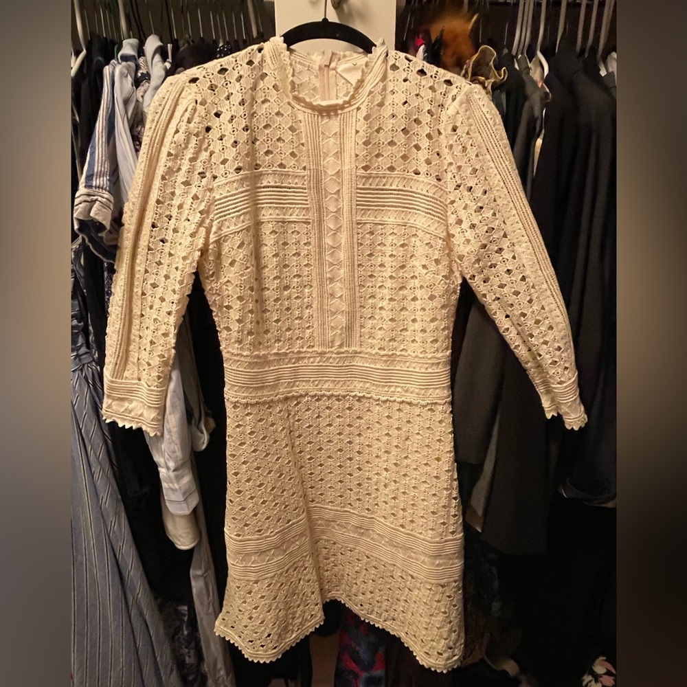 Ba&sh white lace mini dress